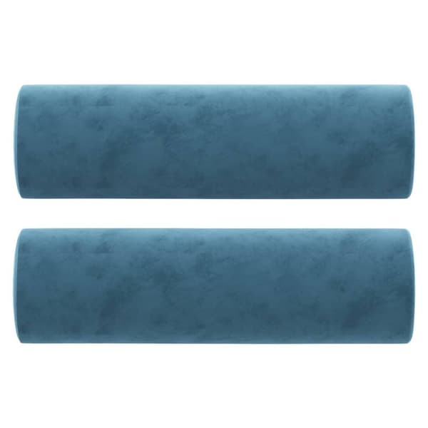 vidaXL 2-personers sofa med pyntepuder 120 cm velour blå