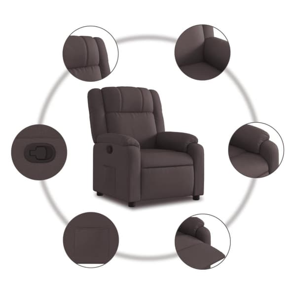 vidaXL Reclinerfåtölj mörkbrun tyg