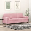 Miniatyrbillede 1 af 8: vidaXL 3-personers sofa med pyntepuder 180 cm velour pink