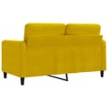 Miniatyrbillede 6 af 10: vidaXL 2-personers sofa 120 cm fløjl gul