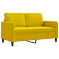 Miniatyrbillede 2 af 10: vidaXL 2-personers sofa 120 cm fløjl gul