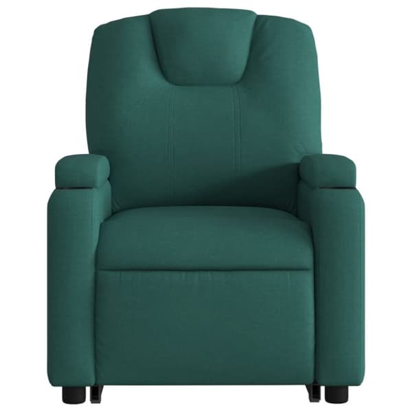 vidaXL Reclinerfåtölj med uppresningshjälp mörkgrön tyg