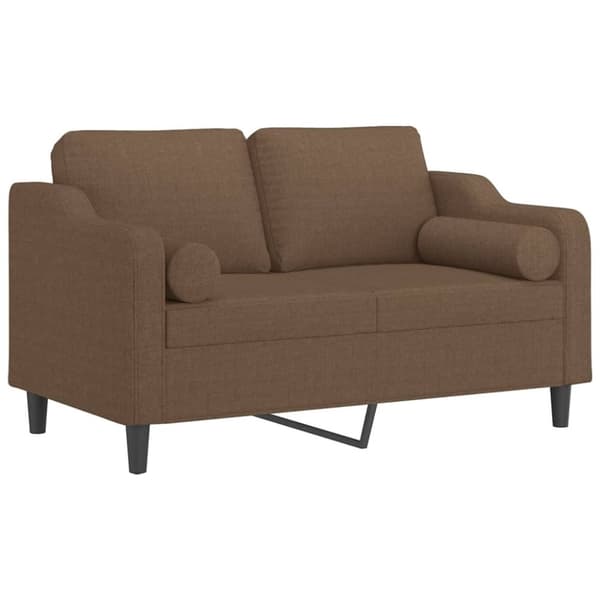 vidaXL 2-personers sofa med pyntepuder 120 cm stof brun