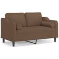 Miniatyrbillede 1 af 8: vidaXL 2-personers sofa med pyntepuder 120 cm stof brun