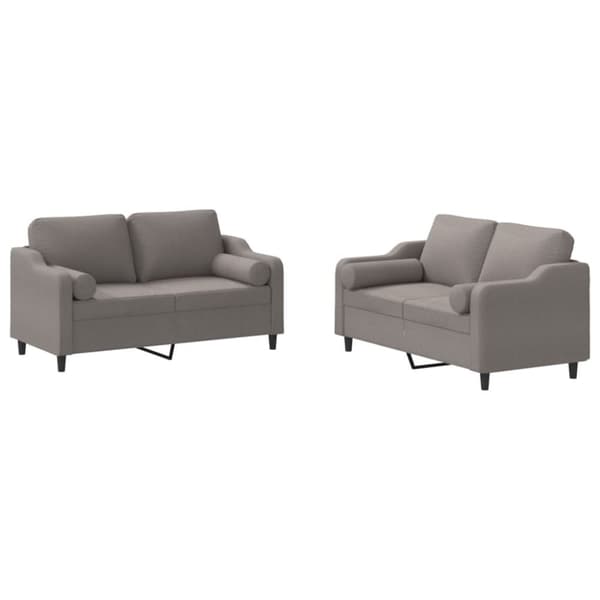 vidaXL sofasæt 2 dele med puder stof gråbrun