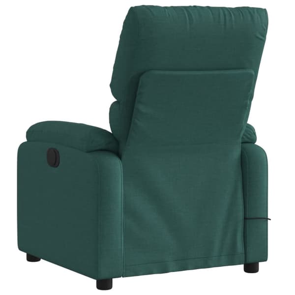 vidaXL Elektrisk massagefåtölj mörkgrön tyg