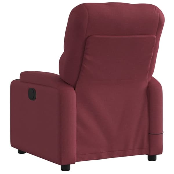 vidaXL Elektrisk massagefåtölj vinröd tyg
