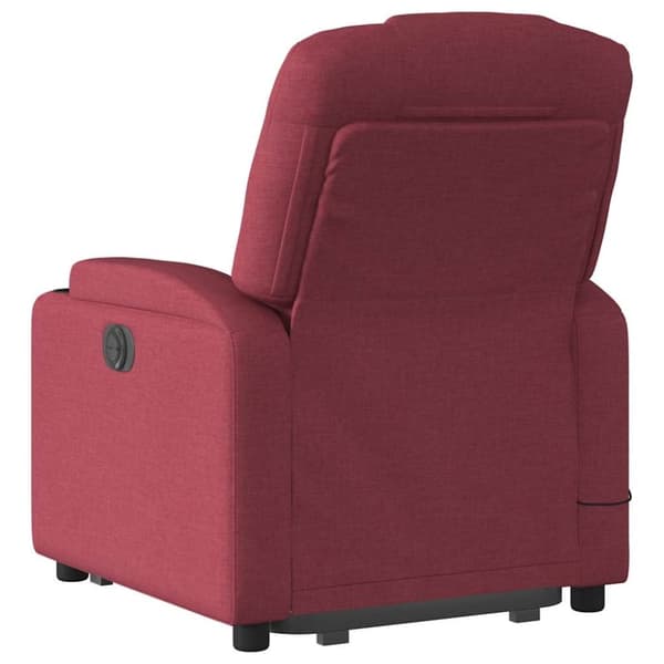 vidaXL Massagefåtölj med uppresningshjälp vinröd tyg
