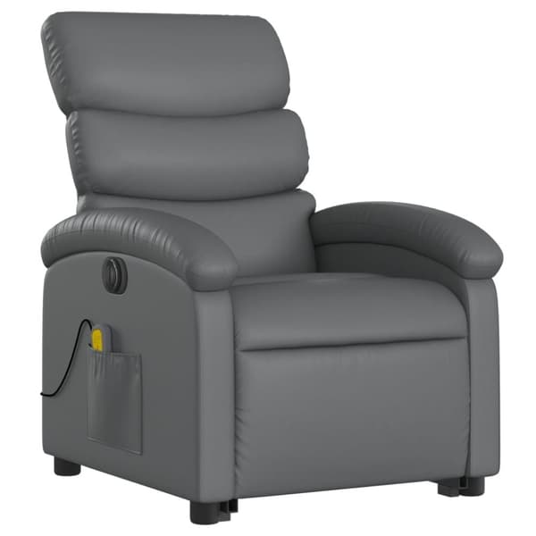 vidaXL massagestol med løftefunktion kunstlæder grå
