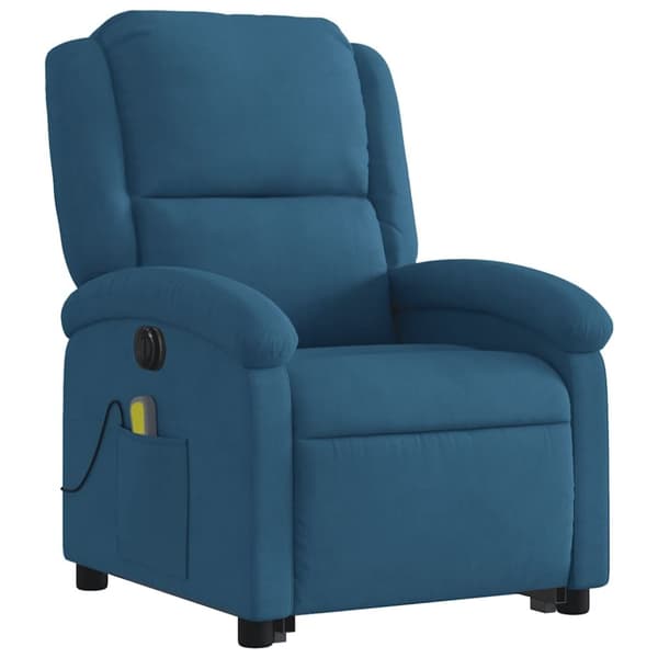 vidaXL massagestol med løftefunktion velour blå