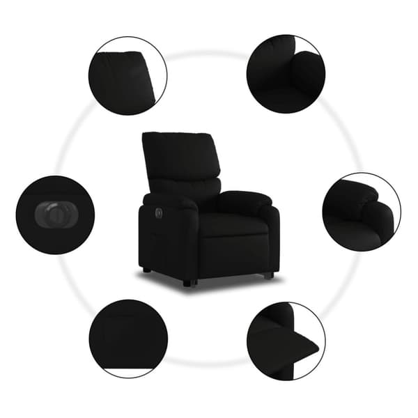 vidaXL Reclinerfåtölj med uppresningshjälp svart konstläder