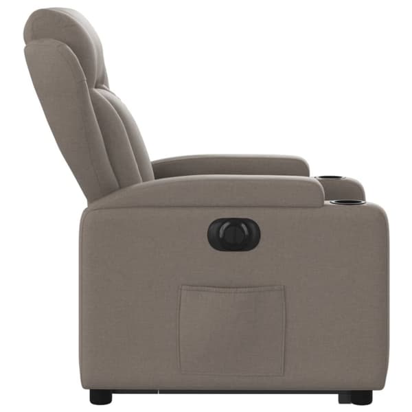 vidaXL Elektrisk reclinerfåtölj med uppresningshjälp taupe tyg