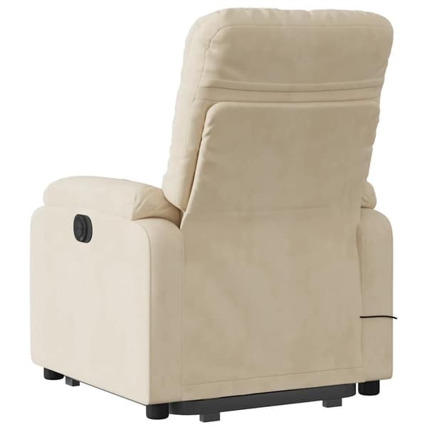 vidaXL massagestol med løftefunktion mikrofiberstof cremefarvet
