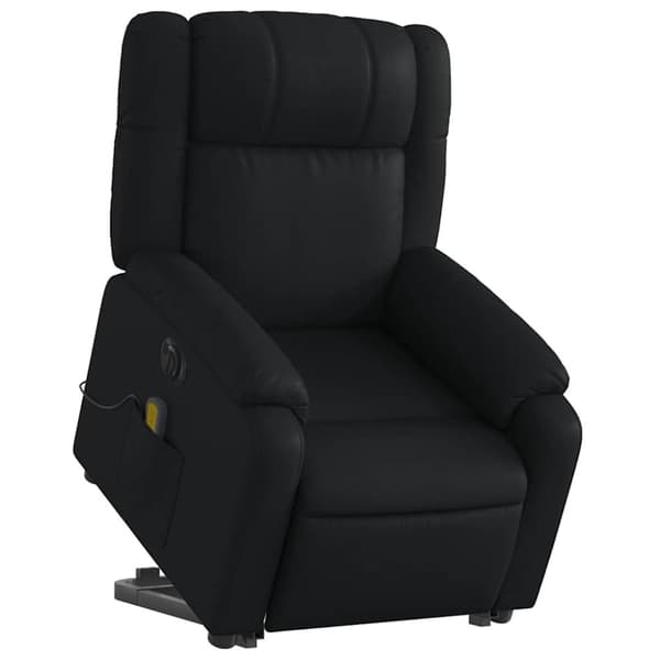 vidaXL Massagefåtölj med uppresningshjälp svart konstläder