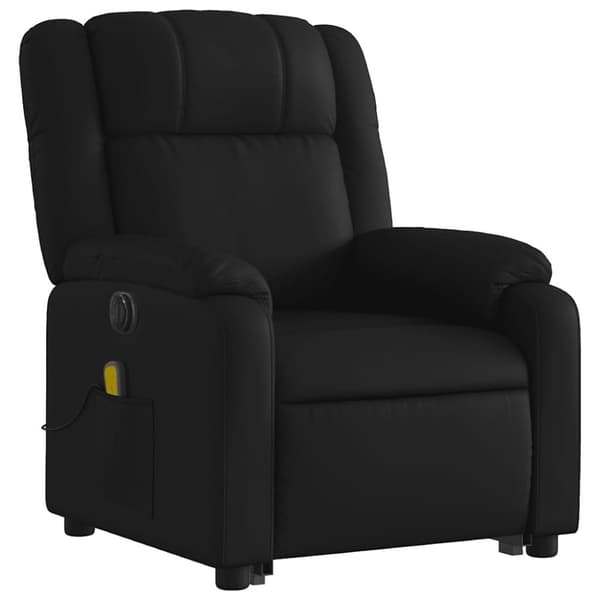vidaXL Massagefåtölj med uppresningshjälp svart konstläder