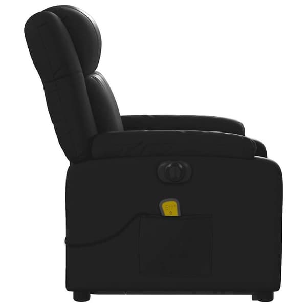 vidaXL Massagefåtölj med uppresningshjälp svart konstläder