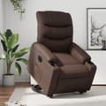 Miniatyrbild 1 av 11: vidaXL Reclinerfåtölj med uppresningshjälp brun konstläder