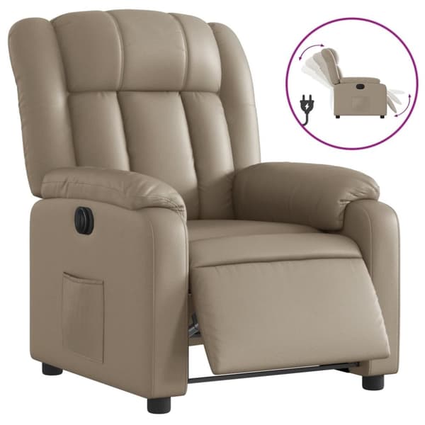 vidaXL Elektrisk reclinerfåtölj cappuccino konstläder