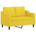 Miniatyrbillede 4 af 8: vidaXL 2-personers sofa med pyntepuder 120 cm stof lysegul