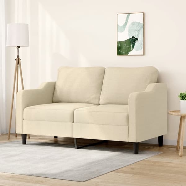 vidaXL 2-personers sofa 140 cm stof cremefarvet