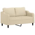Miniatyrbillede 1 af 8: vidaXL 2-personers sofa 140 cm stof cremefarvet
