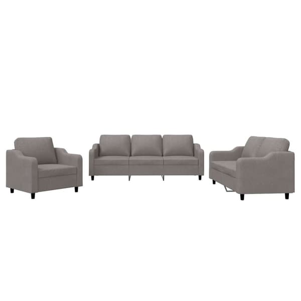 vidaXL sofasæt 3 dele med hynder stof gråbrun