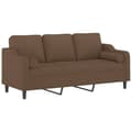 Miniatyrbillede 3 af 8: vidaXL 3-personers sofa med pyntepuder 180 cm stof brun