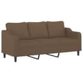 Miniatyrbillede 4 af 8: vidaXL 3-personers sofa med pyntepuder 180 cm stof brun