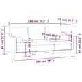 Miniatyrbillede 8 af 8: vidaXL 3-personers sofa med pyntepuder 180 cm stof brun