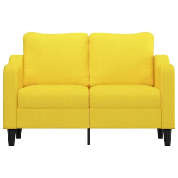 vidaXL 2-sitssoffa ljusggul 120 cm tyg