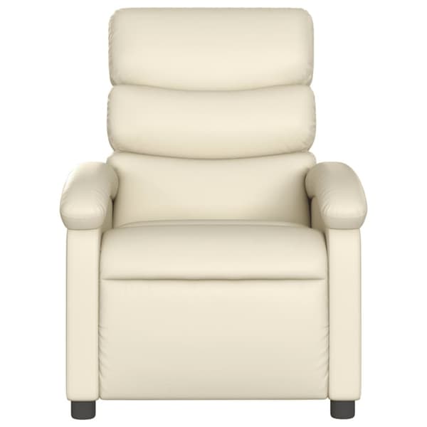 vidaXL Elektrisk massagefåtölj gräddvit konstläder