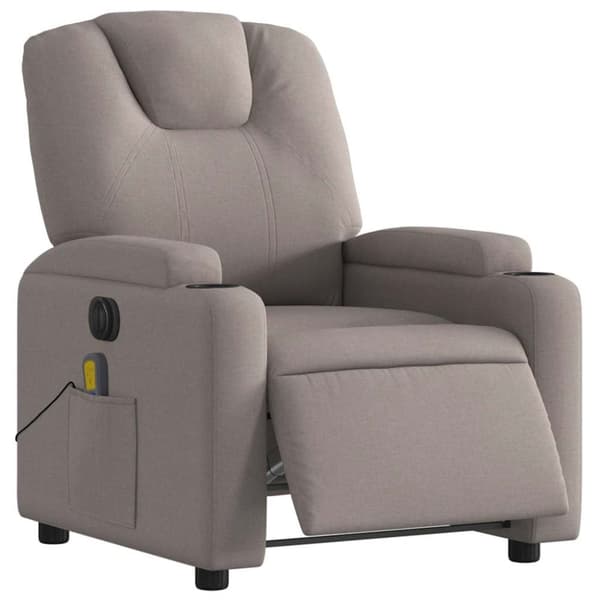 vidaXL Elektrisk massagefåtölj taupe tyg
