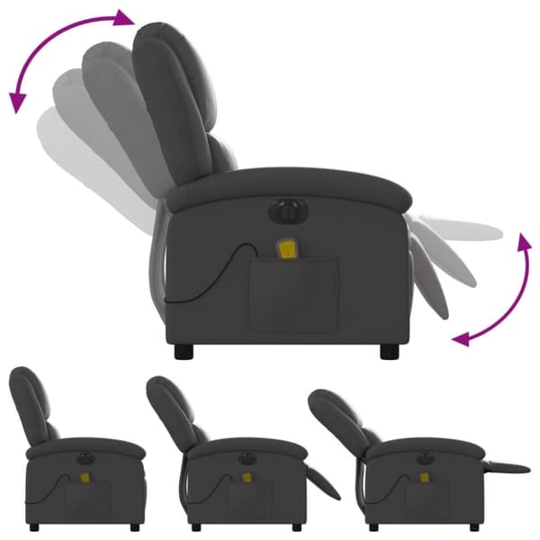 vidaXL massagestol ægte læder grå