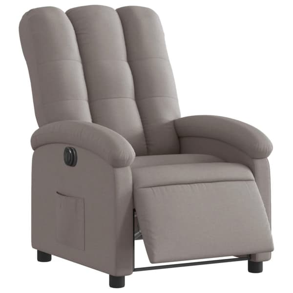 vidaXL Elektrisk reclinerfåtölj taupe tyg