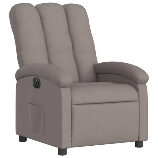 vidaXL Elektrisk reclinerfåtölj taupe tyg