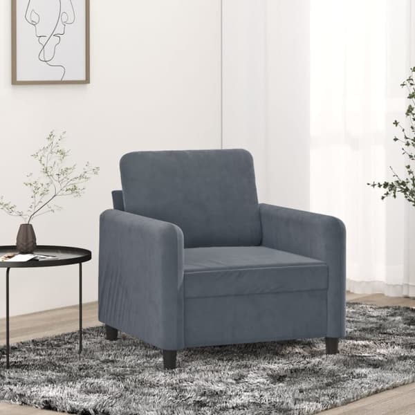 vidaXL lænestol 60 cm velour mørkegrå