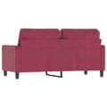 Miniatyrbillede 4 af 7: vidaXL 2-personers sofa 140 cm fløjl vinrød