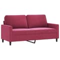 Miniatyrbillede 1 af 7: vidaXL 2-personers sofa 140 cm fløjl vinrød
