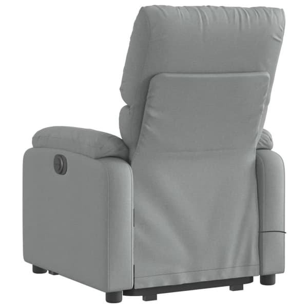 vidaXL Massagefåtölj med uppresningshjälp ljusgrå tyg