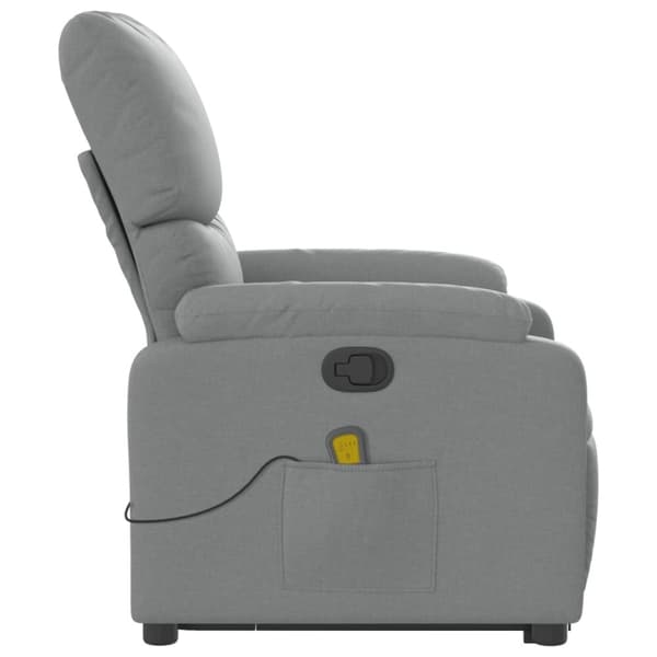 vidaXL Massagefåtölj med uppresningshjälp ljusgrå tyg