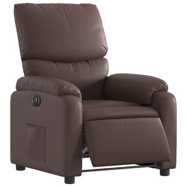 vidaXL Elektronisk reclinerfåtölj brun konstläder