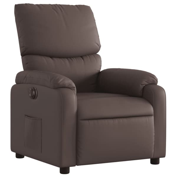 vidaXL Elektronisk reclinerfåtölj brun konstläder