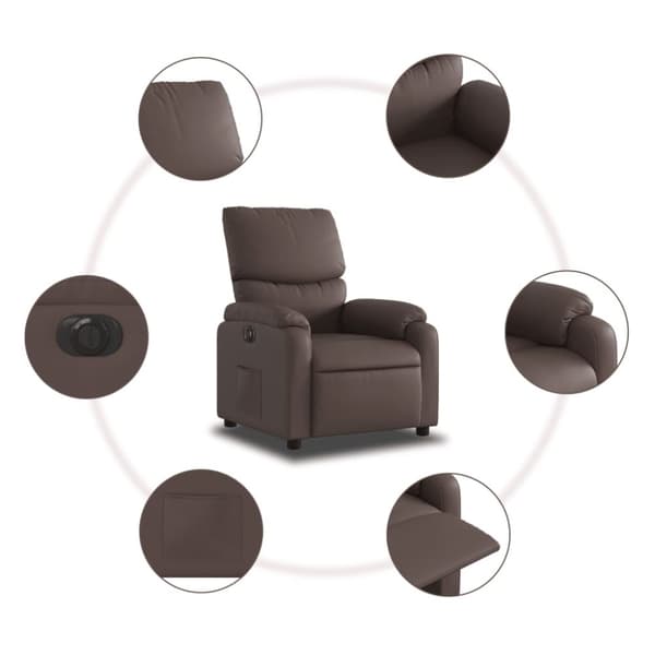 vidaXL Elektronisk reclinerfåtölj brun konstläder
