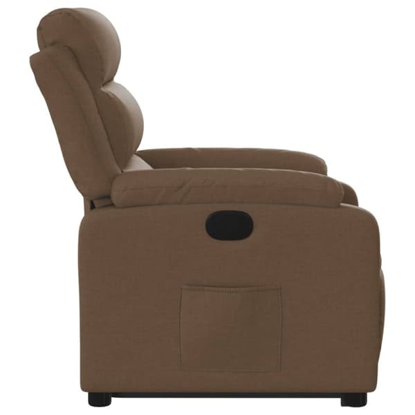 vidaXL Reclinerfåtölj med uppresningshjälp brun tyg