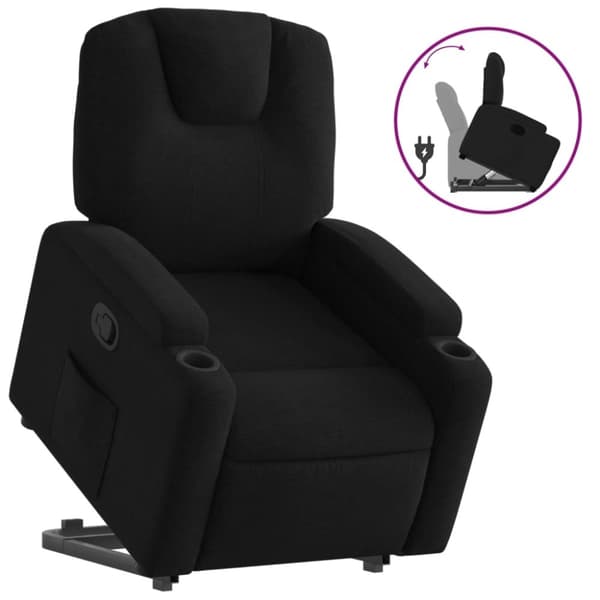 vidaXL Reclinerfåtölj med uppresningshjälp svart tyg