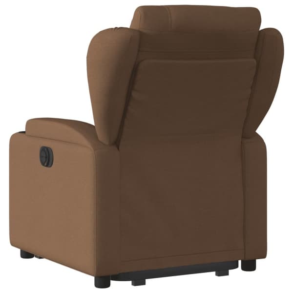 vidaXL Elektrisk reclinerfåtölj med uppresningshjälp brun tyg