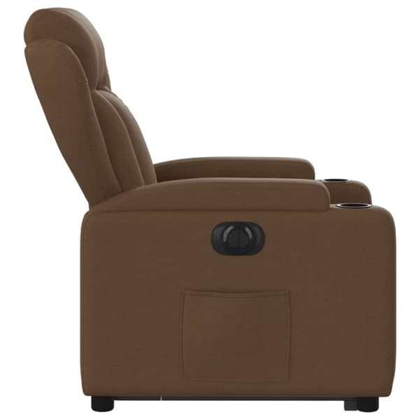 vidaXL Elektrisk reclinerfåtölj med uppresningshjälp brun tyg