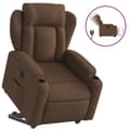 Miniatyrbild 1 av 11: vidaXL Elektrisk reclinerfåtölj med uppresningshjälp brun tyg