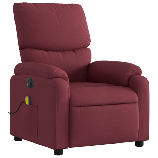 vidaXL Elektrisk massagefåtölj vinröd tyg