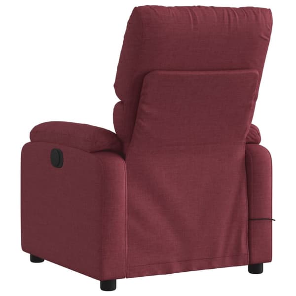 vidaXL Elektrisk massagefåtölj vinröd tyg